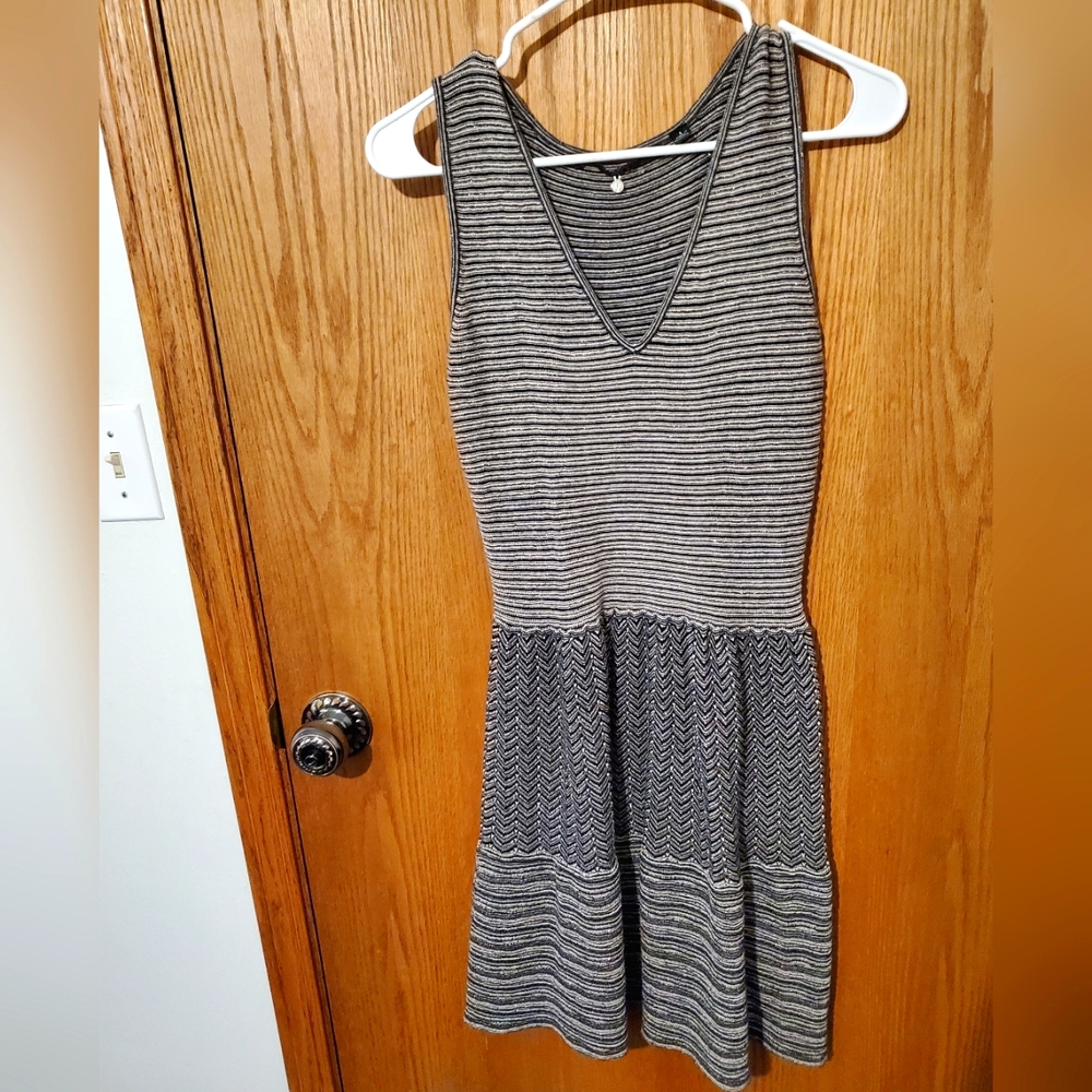 Knitted and Knotted black and white dress